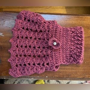 Crochet hand made dress for small dogs. Yorkie terroir she weights 5-6 pounds